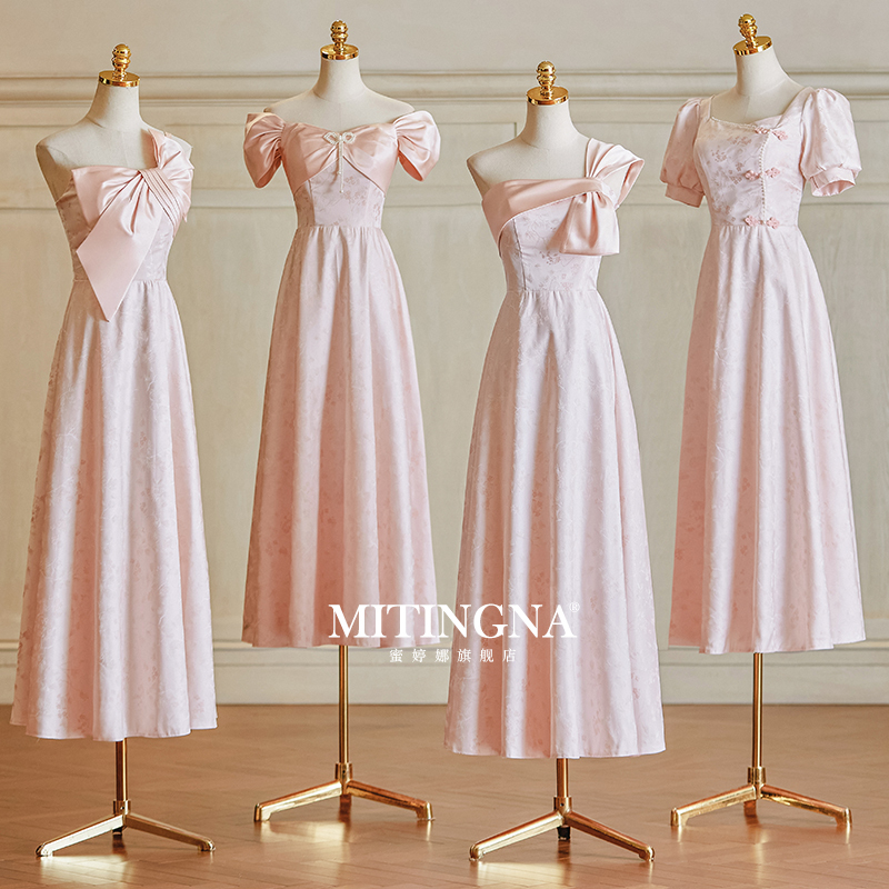 Satin Bridesmaid Dress 2026 New Style Wedding High-End Niche Sister Group Evening Dress Women Can Wear Casually in Summer