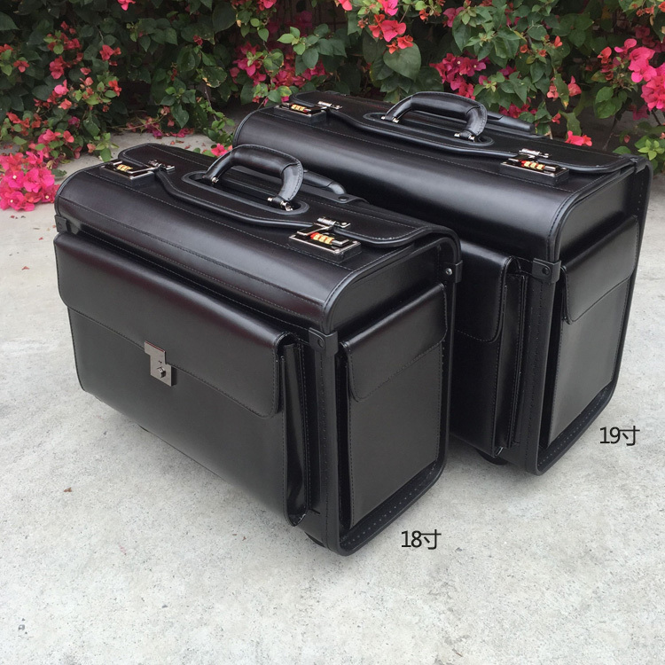 Genuine Leather Captain's Suitcase, Pilot's Suitcase, Flight Attendant's Suitcase, Lawyer's Business Carry-On Suitcase 18/ 19inch Photography