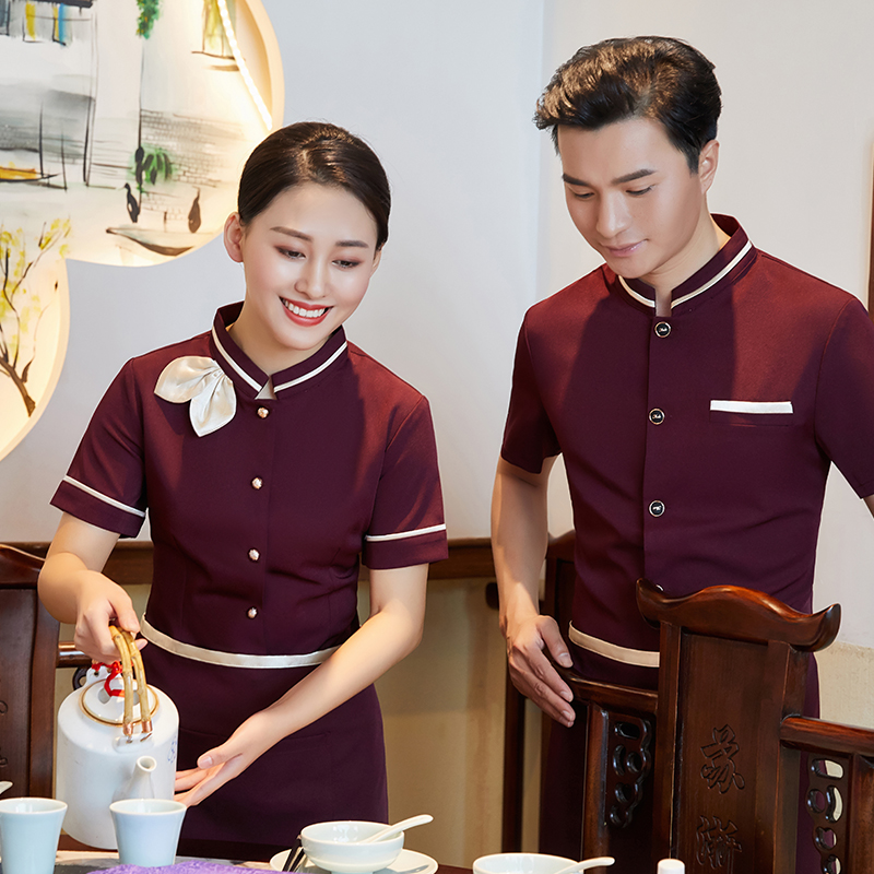 Hotel catering waiter overalls long-sleeved summer Chinese dining room high-end hot pot restaurant restaurant overalls women's clothing