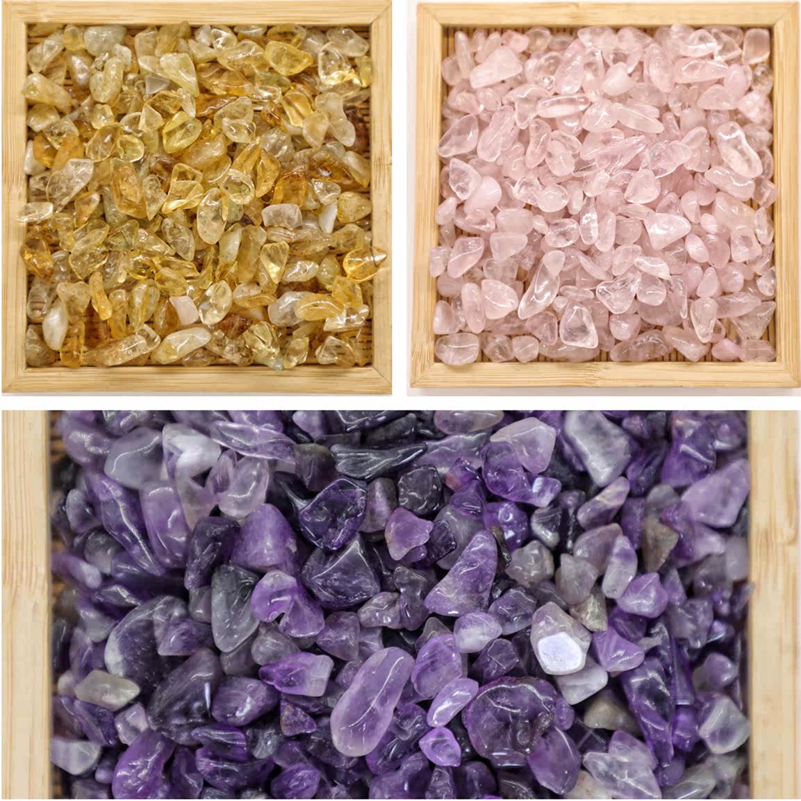 50 grams of natural gem Buddhist offering Manzaman Tea Luo Tibetan white yellow Amethyst gravel Feng Shui degaussing purification