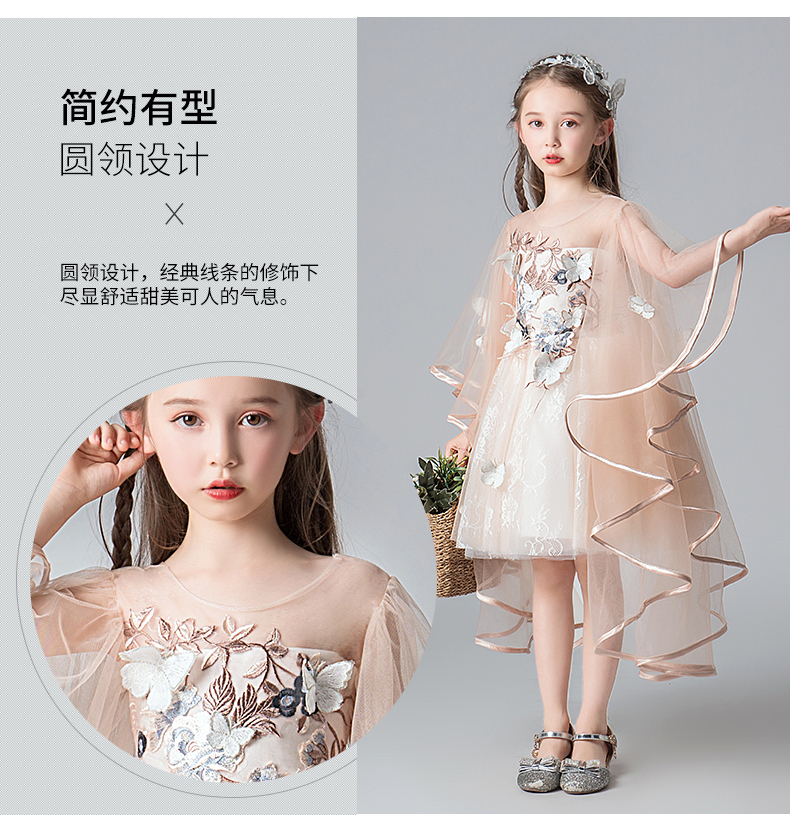 Trẻ em ăn mặc công chúa váy cô gái fluffy lụa catwalk hoa cô gái piano trang phục chủ nhà buổi tối ăn mặc mùa hè - Váy trẻ em váy đầm đẹp cho bé yêu