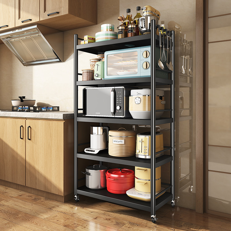 Stainless steel kitchen shelve floor type multilayer microwave oven ovens to put pot with shelves multifunctional containing shelf