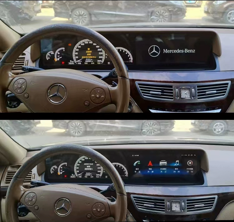 tap lô điện Mercedes-Benz S-Class màn hình kép LCD điều hướng thiết bị với màn hình Hệ thống Android nguyên bản nâng cấp xe điều hướng thiết bị cũ đến mới bang tap lo oto