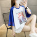 Ngắn tay 2020 mới in của phụ nữ thủy triều tại lâu dài loose-fitting màu t-shirt của phụ nữ mùa hè Hàn Quốc phiên bản của T-shirt bán tay hàng đầu 