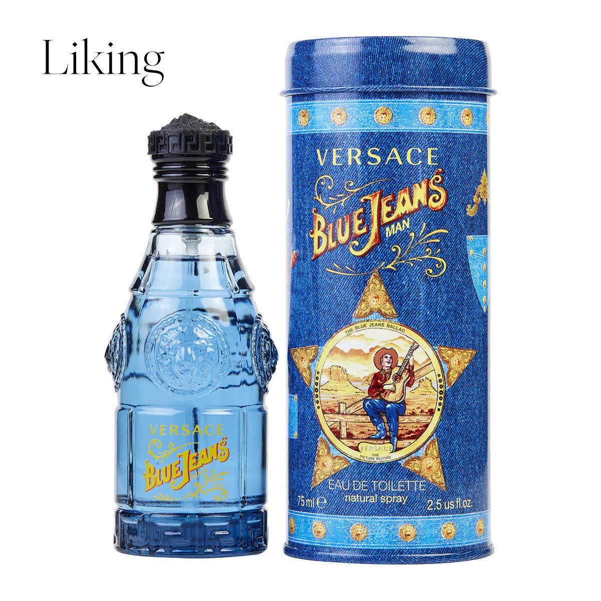 Gianni Versace男士Blue Jeans Edt 系列 香水喷雾2.5盎司