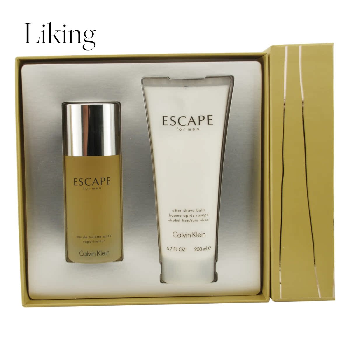 Calvin Klein男士Escape Set-Edt香水喷雾3.4盎司 /须后水香油6.7