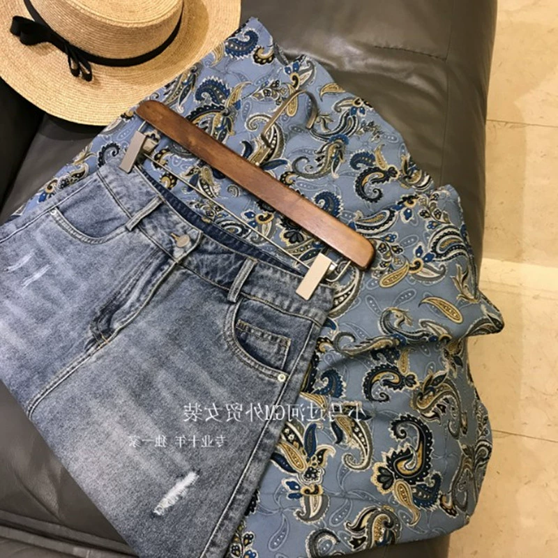 Tencel denim váy nửa dài váy nữ in voan nửa váy bất thường cá tính thời trang túi giữa dài khâu túi hông váy - Váy