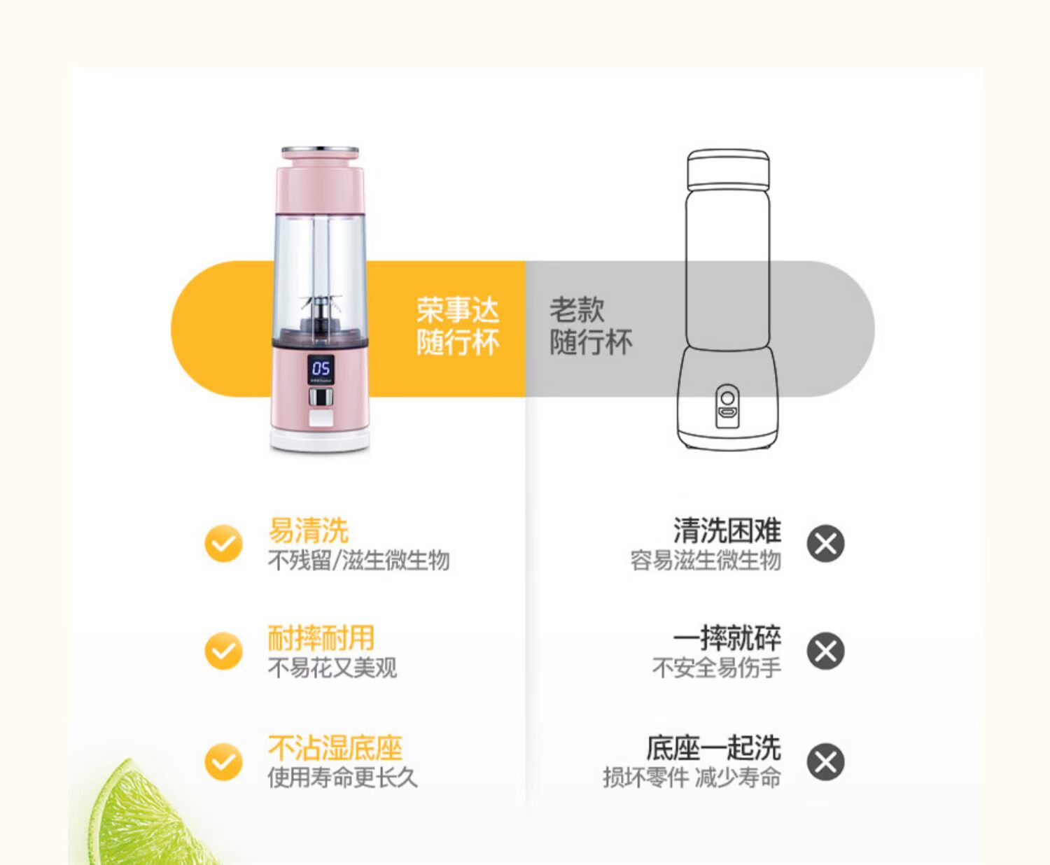 máy ép nước cốt dừa Máy ép trái cây cầm tay Rongshida Cup Fruit Juice Mini Mini Juice Cup Sinh viên - Máy ép trái cây máy ép hurom h200