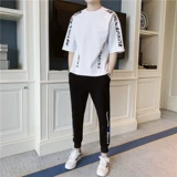 Летняя футболка с коротким рукавом, комплект, трендовая спортивная летняя одежда, штаны, сезон 2021, в корейском стиле