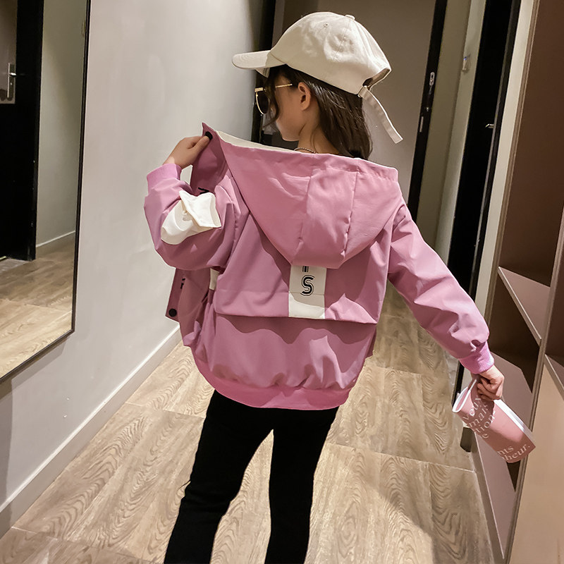 Girls' autumn coat 2022 new Western style fashionable top Korean jacket children's middle-aged children fried street spring and autumn models