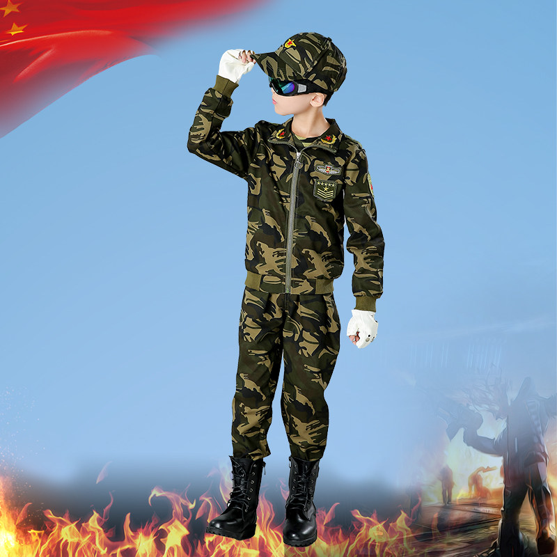 Kids camouflage suit special forces boy scout outfit autumn military training show boys autumn long sleeve jacket