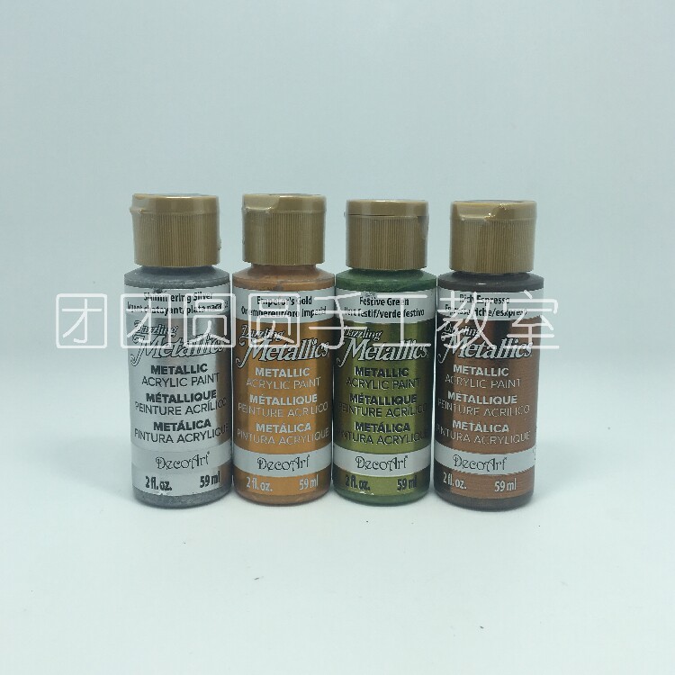 Handmade DIY butterfly Cuban special painted American DecoArt Import paint metal color series gold and silver green