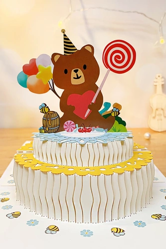 Трехмерная мультяшная универсальная открытка, памятные карточки для друга, 3D, подарок на день рождения