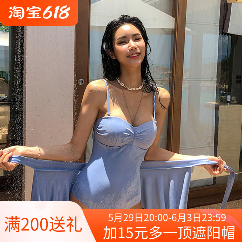 2022 South Korea's new one-piece swimsuit woman covered in slim dress swimsuit Sexy beach seaside bikini woman