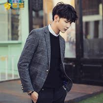 Mens casual small blazer 2020 spring new slim Korean plaid suit youth handsome top tide