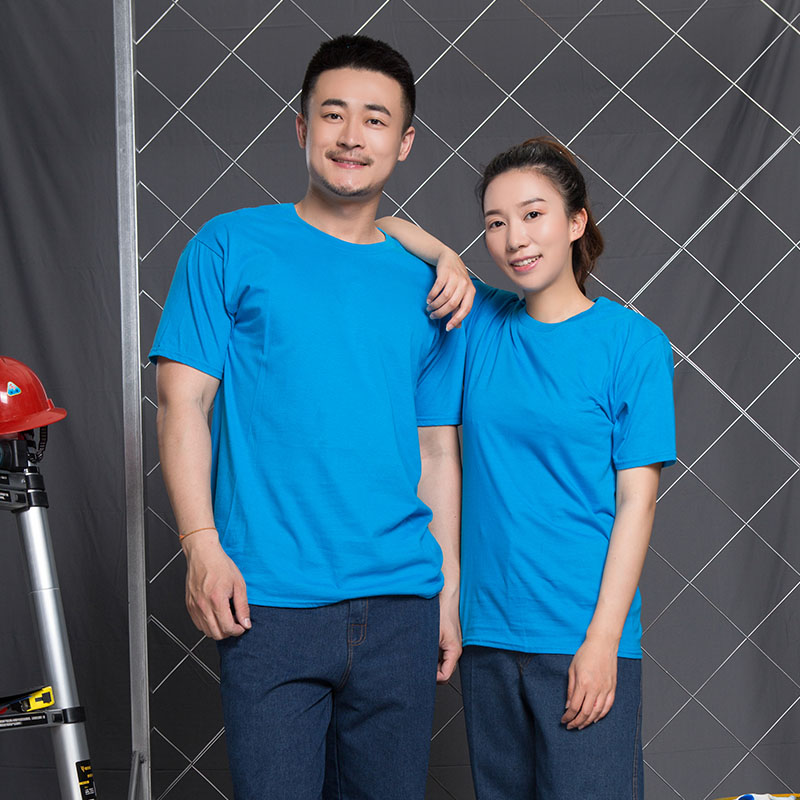 Tuỳ chỉnh cotton ngắn tay áo quét t-shirt doanh nghiệp công ty của nam giới và phụ nữ quảng cáo văn hóa áo sơ mi mùa hè vòng cổ áo in biểu tượng