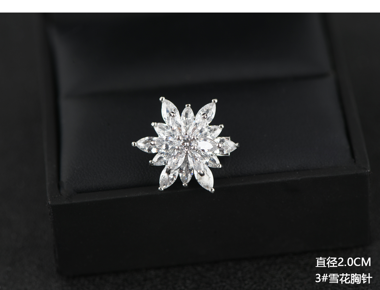 Camellia Trâm Hàn Pin nhỏ Pin khí quyển sang trọng Áo len cổ chữ V chống sáng cổ áo Pin Stud logo cài áo