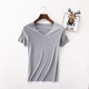 Mùa xuân và mùa hè phương thức cotton không có dấu vết ngắn tay nam kinh doanh Áo phông cổ chữ V mặc áo sơ mi bó sát bó sát trái tim nửa tay áo áo thun pierre cardin