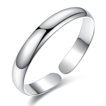 Silver bracelet female 9999 foot silver bracelet noble concubine glossy opening solid simple fashion send certificate free lettering