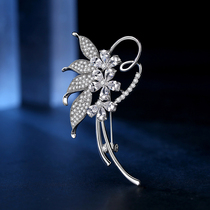 Brooch Female Fashion Brief Zircons Stone Shiny Chest Flower Elegant Jacket Suit Accessories Birthday Gifts To Girlfriend