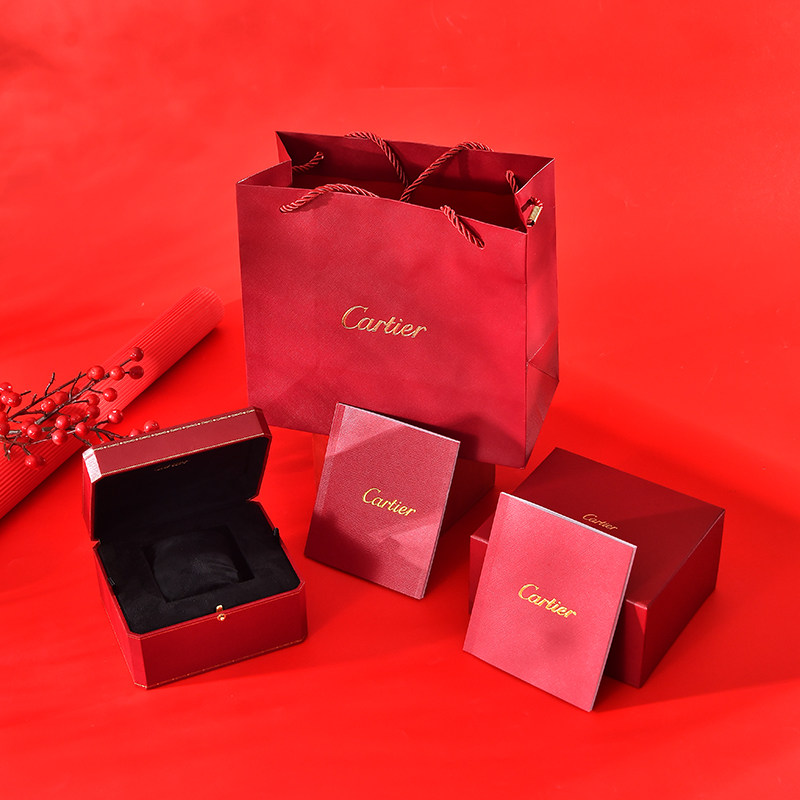 Red Original Store Watch Box, White and Blue Balloon Tank Santos Bathtub Key Series Watch Storage Box