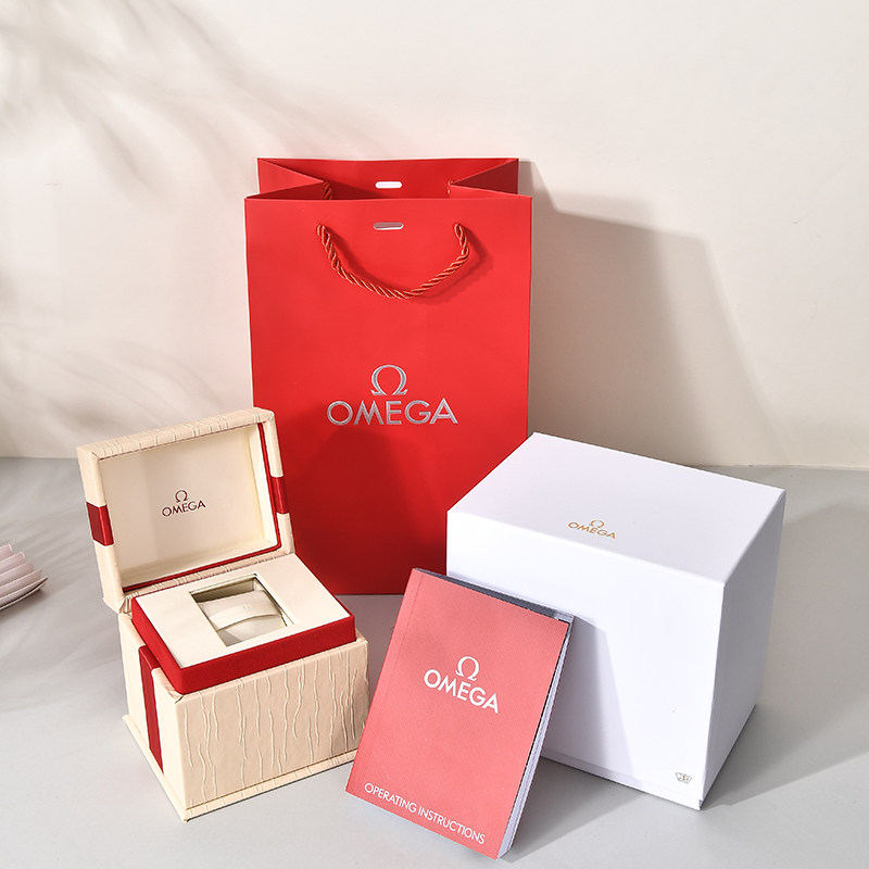 Omega Watch Box Counter Box Omega Seamaster Constellation Butterfly Pine Wood Original Packaging Gift Storage Box