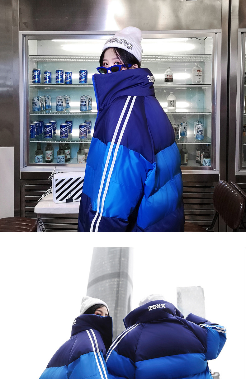 Freamve bên ngoài lạnh xuống áo khoác cotton hà mã hip hop thủy triều nam và nữ cặp vợ chồng với bộ đồ cotton giản dị áo the north face