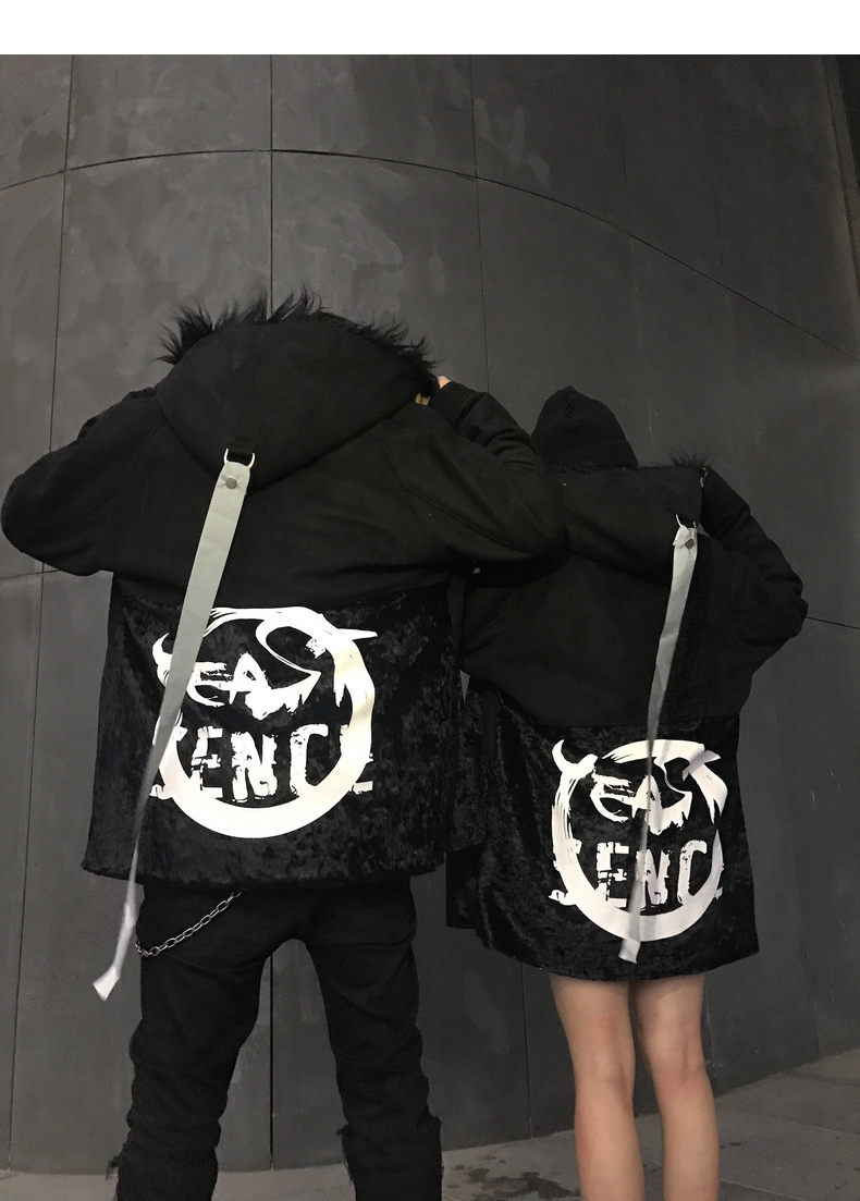 Freamve kim cương khắc dây kéo dây kéo cho nam giới và phụ nữ xu hướng cặp vợ chồng với bông YEAST X SENCE-17FW măng tô