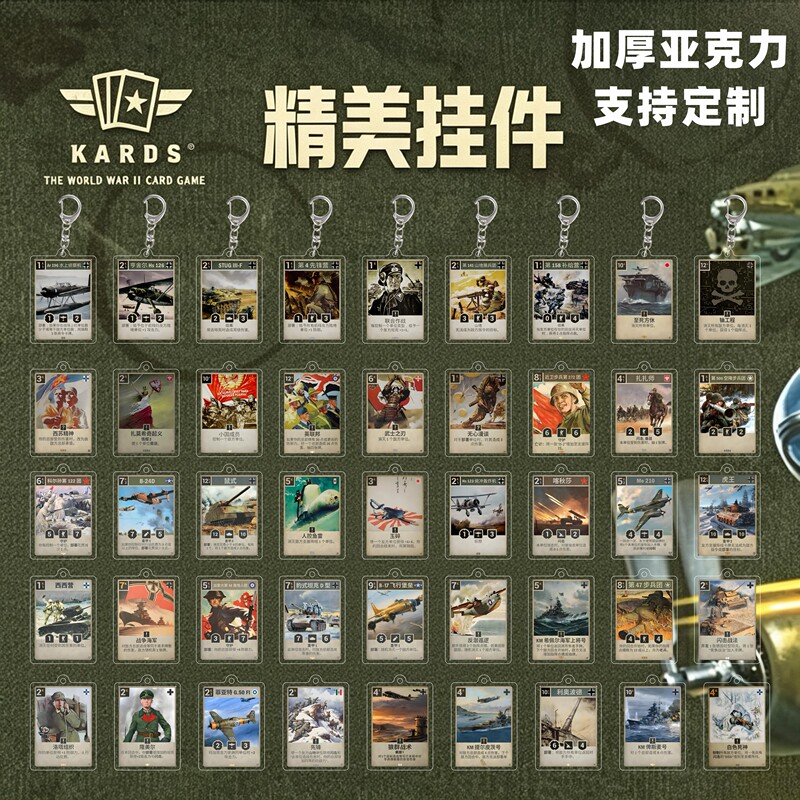 Kards World War Ii Card Game Peripheral Pendant Uranium Engineering Acrylic Keychain Birthday Gift Backpack Decoration