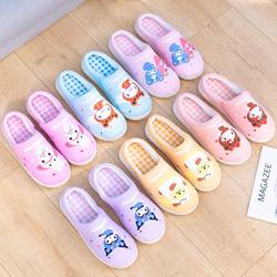 Cartoon household slippers indoor non-slip thick-soled household shoes for outer wear half-heel confinement shoes girls Japanese-style household shoes