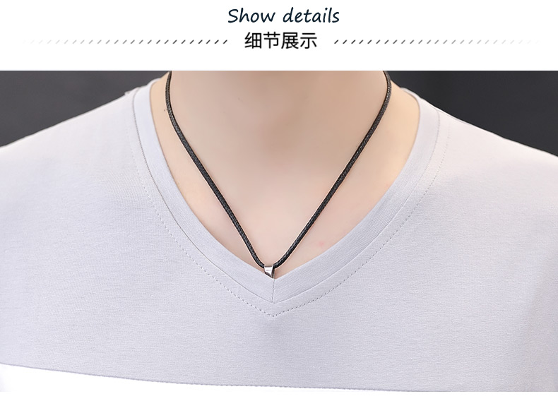 Áo thun nam ngắn tay mùa hè 2018 cổ điển Hàn Quốc Slim V cổ áo 桖 Áo cotton Xu hướng nửa tay áo sơ mi nam mặc áo polo nam hàng hiệu