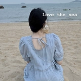 Летнее милое шифоновое платье, юбка, французский стиль, с открытой спиной