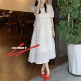 Летнее милое шифоновое платье, юбка, французский стиль, с открытой спиной