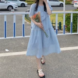 Летнее милое шифоновое платье, юбка, французский стиль, с открытой спиной