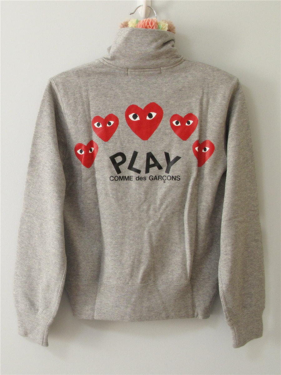 Japan Nippon Kawakubu Ling Jiu Ling CDG PLAY Backs Five Red Hearts Laced Neckline Sportshirt Lovers' Beijing Spot