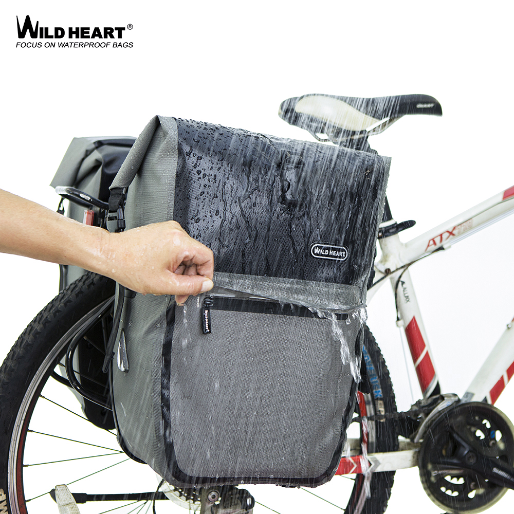 Wild Heart Waterproof Bicycle Piggyback TPU Rear Rack Side Bag Bicycle Side Bag Easy to Install Riding Bag