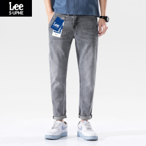 LEE SUPME autumn denim pants mens thin trend Japanese loose Haren pants straight tube Joker Tide brand