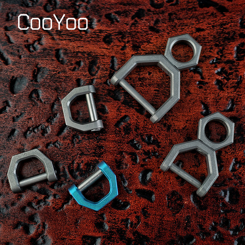 CooYoo Cool Friends KC1 KC2 Titanium Alloy Rotating Horseshoe Buckle Multi-purpose Mini Lock Buckle Outdoor Hanging Buckle Keychain