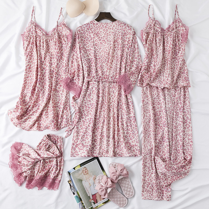 Сексуальная летняя тонкая пижама, шелковый банный халат, комплект, топ с чашечками, эффект подтяжки 