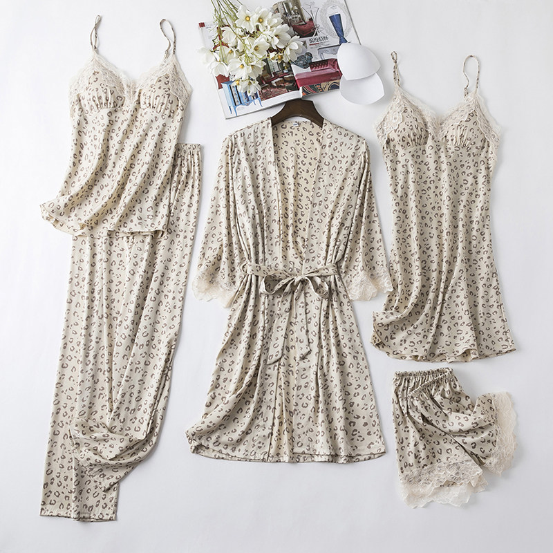 Сексуальная летняя тонкая пижама, шелковый банный халат, комплект, топ с чашечками, эффект подтяжки 