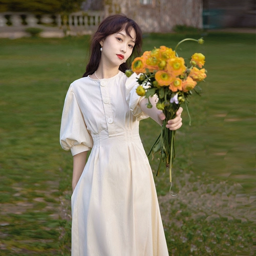 Летняя белая длинная юбка, платье, французский стиль, яркий броский стиль