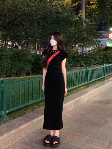 Длинный корсет, футболка с коротким рукавом для отдыха, платье, юбка, яркий броский стиль, по фигуре, свободный прямой крой