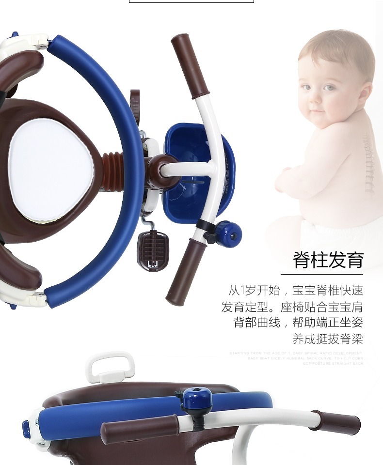 Nhật Bản ides trẻ em gấp xe đẩy ba bánh với xe đạp mái hiên 1-4 tuổi xe đẩy trẻ em đa chức năng - Con lăn trượt patinet / trẻ em mua patin cho bé