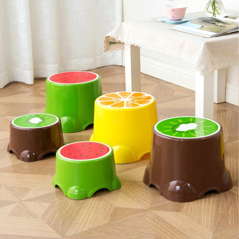 Creative children's small stool home thickened plastic shoe changing stool low stool fruit watermelon orange bench - Taobao