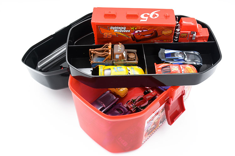 Racing Story 3 Black Storm Lightning McQueen Alloy Toy Model Model Storage Storage Set Vali Set - Chế độ tĩnh mô hình xe đạp