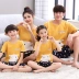 Mùa hè trẻ em đồ ngủ cotton ngắn tay gia đình của ba cha mẹ và con gia đình phù hợp với phim hoạt hình con lớn mẹ và con gái nhà dịch vụ