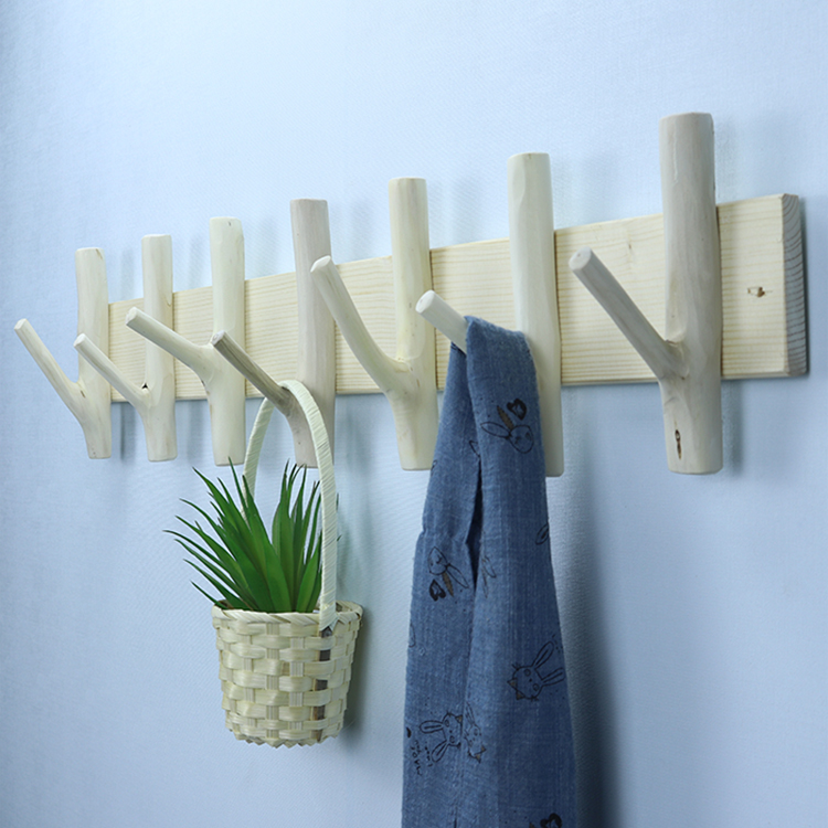 Branches Hook Solid Wood Clots Hat Rack Entrance Door Hooks Wall Cloth Decoration Nordic Hooks Peoples Juku Decorative Branches Wall Decoration