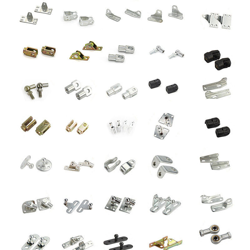Hydraulic lever joint fitting flat head connector gas spring T head ball head universal head U type head gas brace fixed head