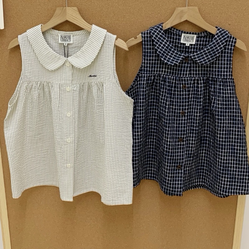 Korean-Style Dongdaemun New Model Mari Doll Collar Sleeveless Top Playful Cute Versatile Shirt Fashionable Casual Cardigan Korean-Style Dongdaemun New Model Mari Doll Collar Sleeveless Top Playful Cute Versatile Shirt Fashionable Casual Cardigan