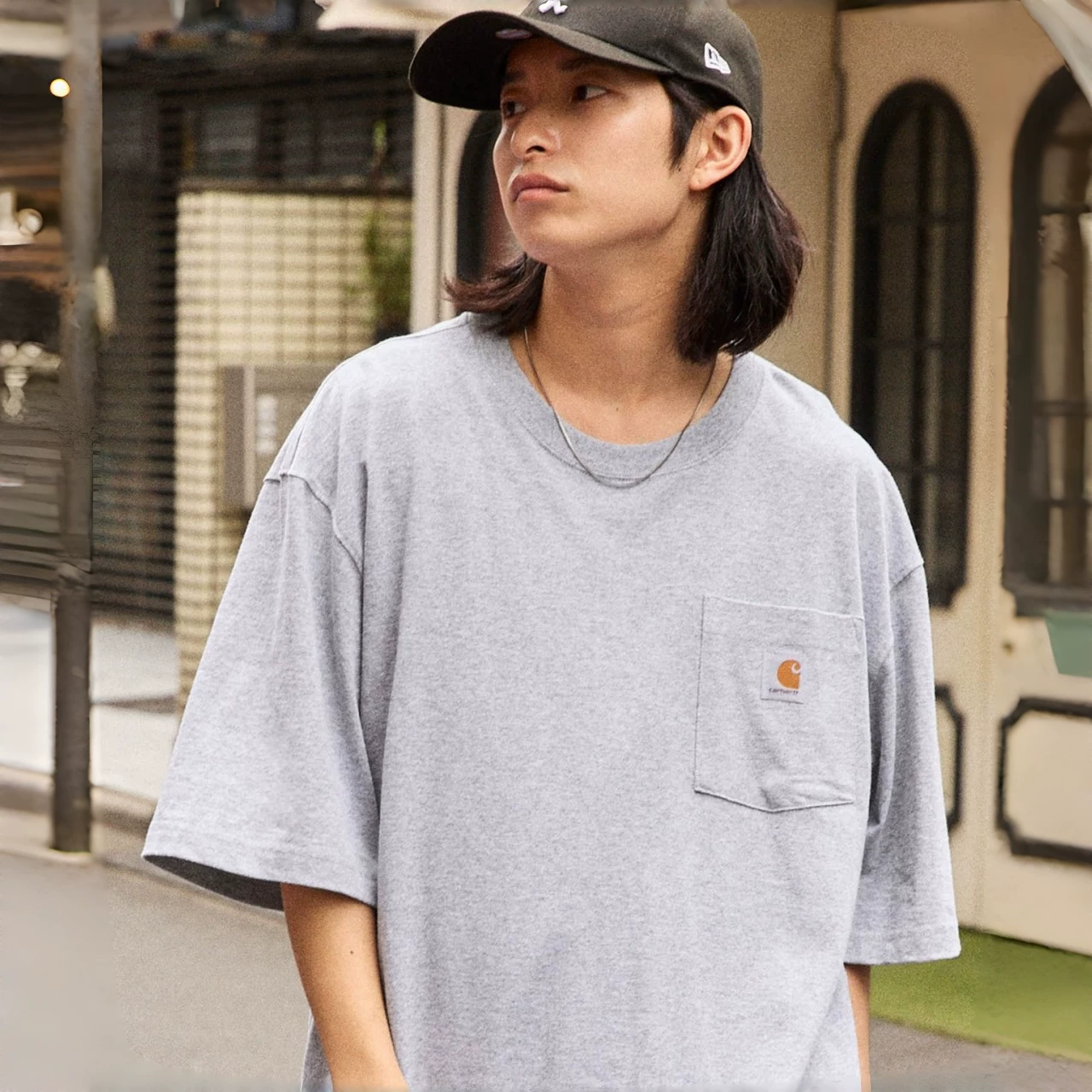 Официально сертифицированная футболка Carhartt с короткими рукавами, карман на одежде, стильная футболка с короткими рукавами для мужчин и женщин